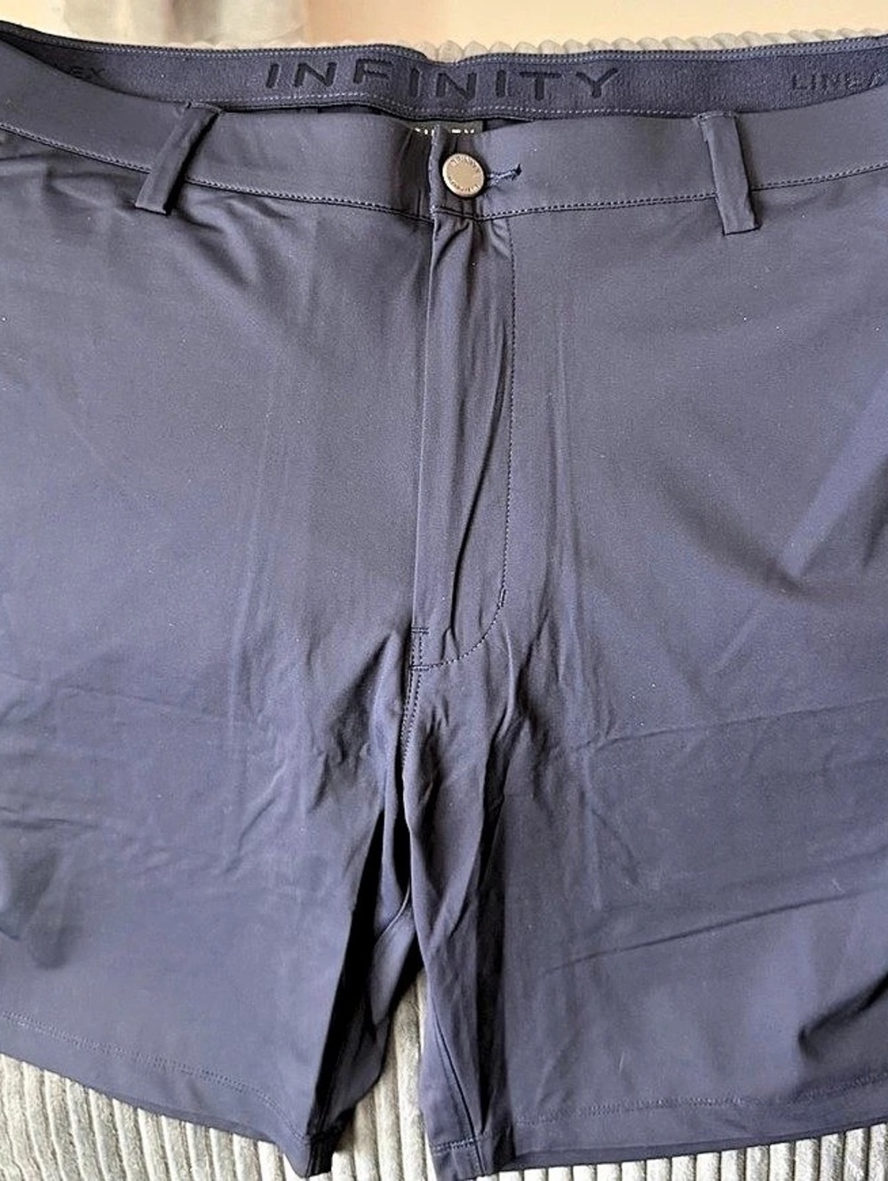Infinity LineR Flex Men's Flat Front Shorts Gray 38 Like New